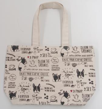 ブルトンカフェ　ファスナー付A4トート(2枚入り)