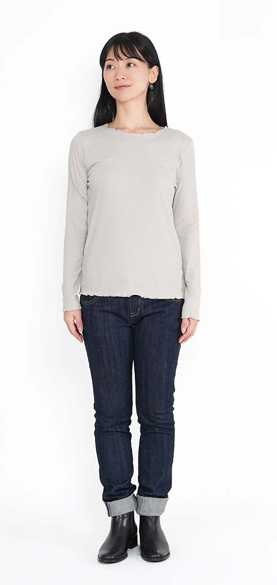 リブカット　クルーネックプルオーバー