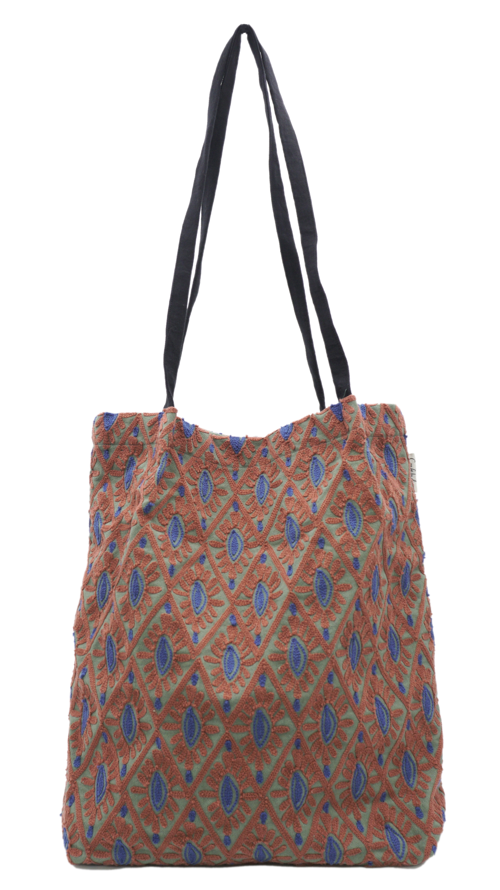 タイルフラワー　ラウンドバッグ