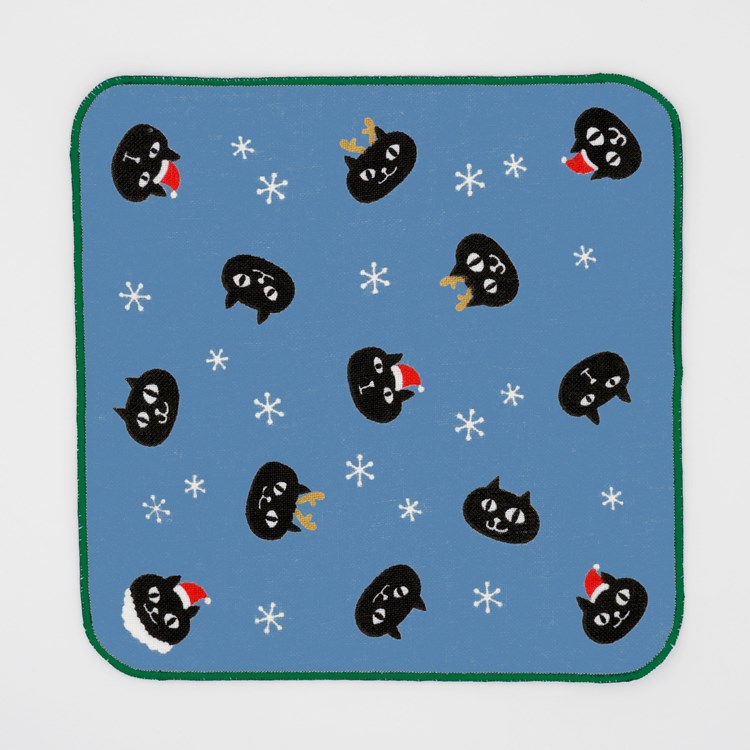 サンタネコマン　ガーゼタオル(5枚入り)