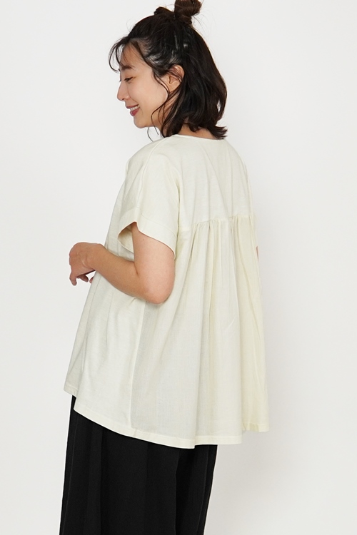 ジョイント無地　フレンチスリーブプルオーバー