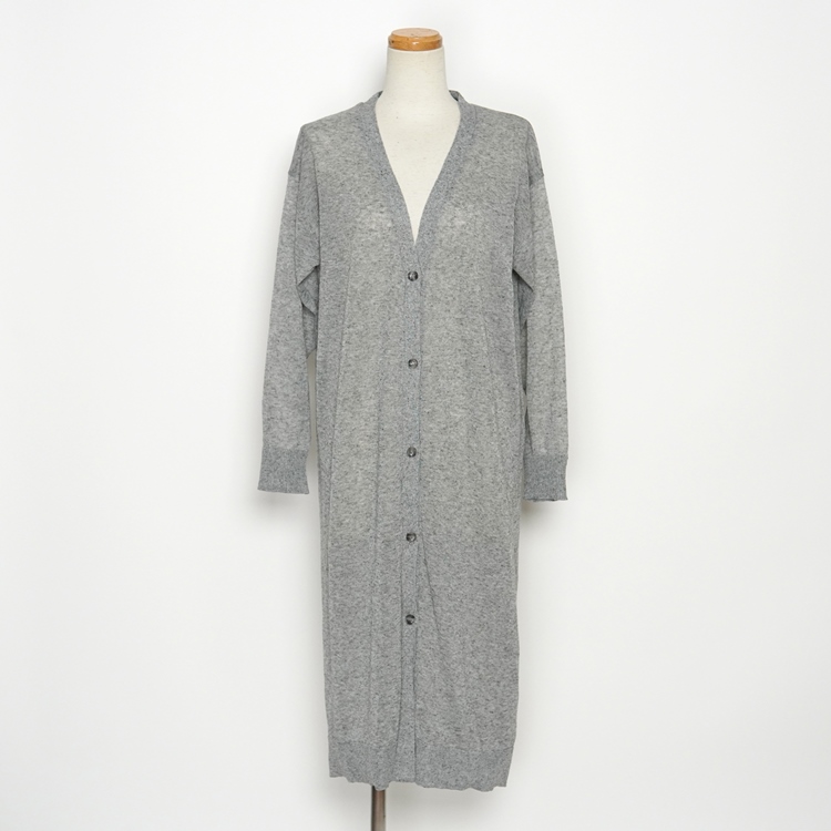 シアーリネン　ロングカーディガン