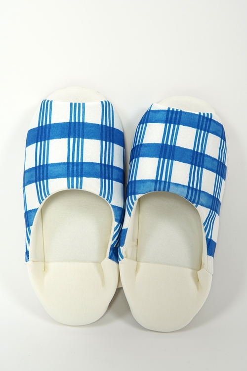 クレールチェック　ひんやりルームシューズ