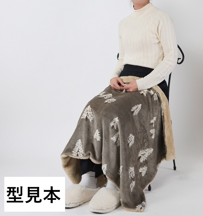 ロッキ　発熱ボア付３WAYブランケット