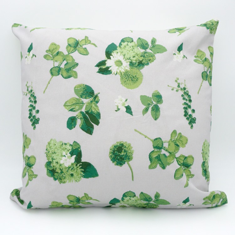 グリーンフラワー　クッションカバー