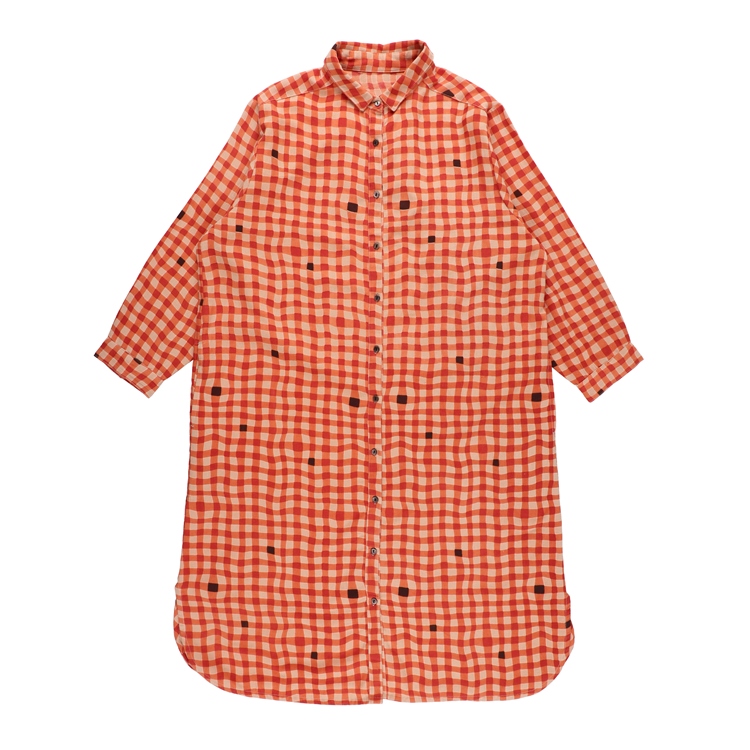 ブロックチェック　シャツワンピース