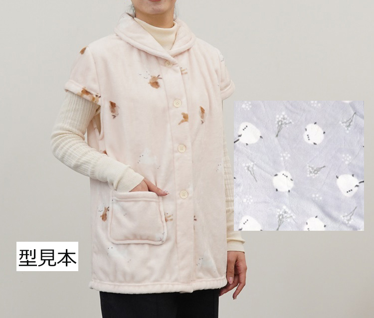 ホンワカシマエナガ　デジプリ袖なしルームウェア