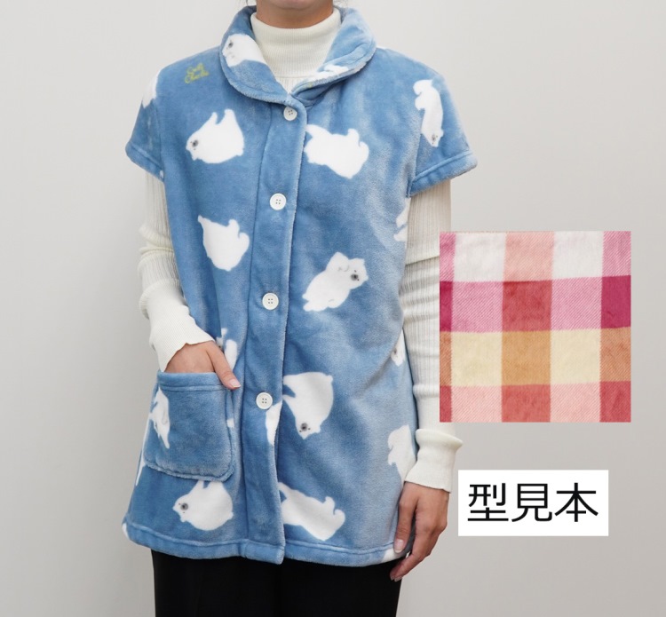 ノーブルチェック　袖なしルームウェア