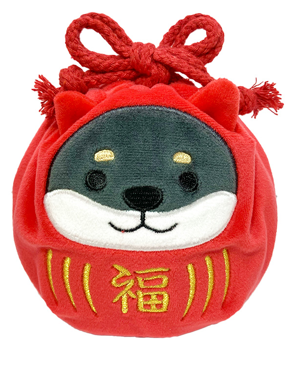 くろやなぎだるま　丸型巾着