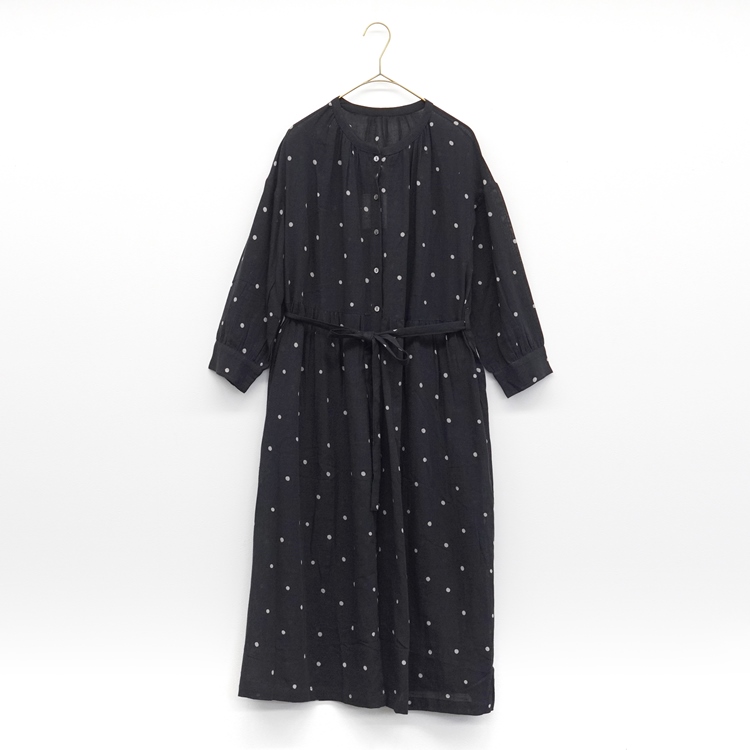 ドット　前開きワンピース