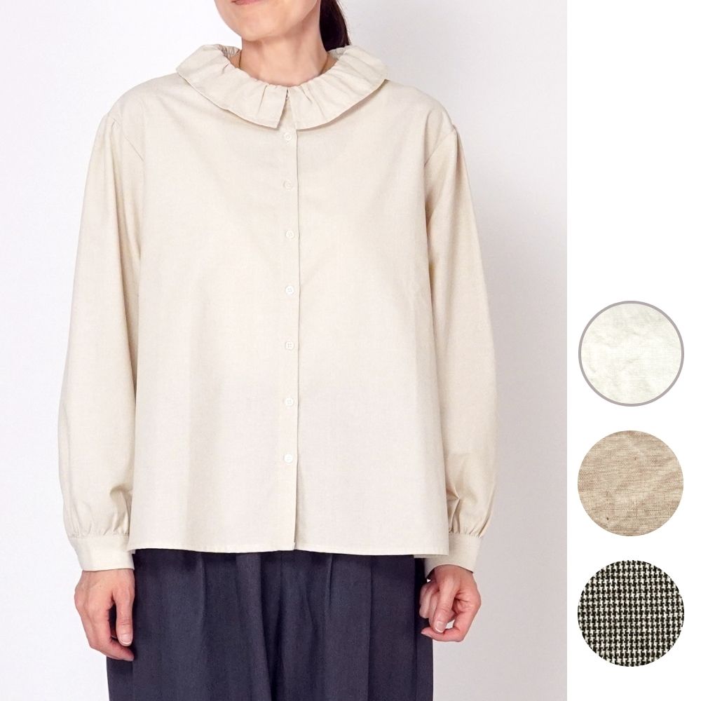 ブロカント フリル襟ブラウス