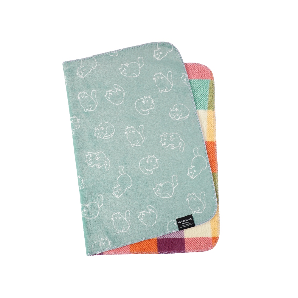 ミネットチェック リバーシブルブランケット