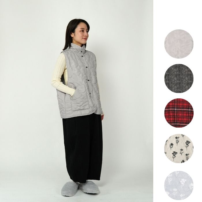 WARM＆COZY キルト前あきベスト