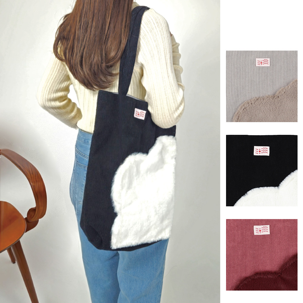 コーデュロイファー トートバッグＭ