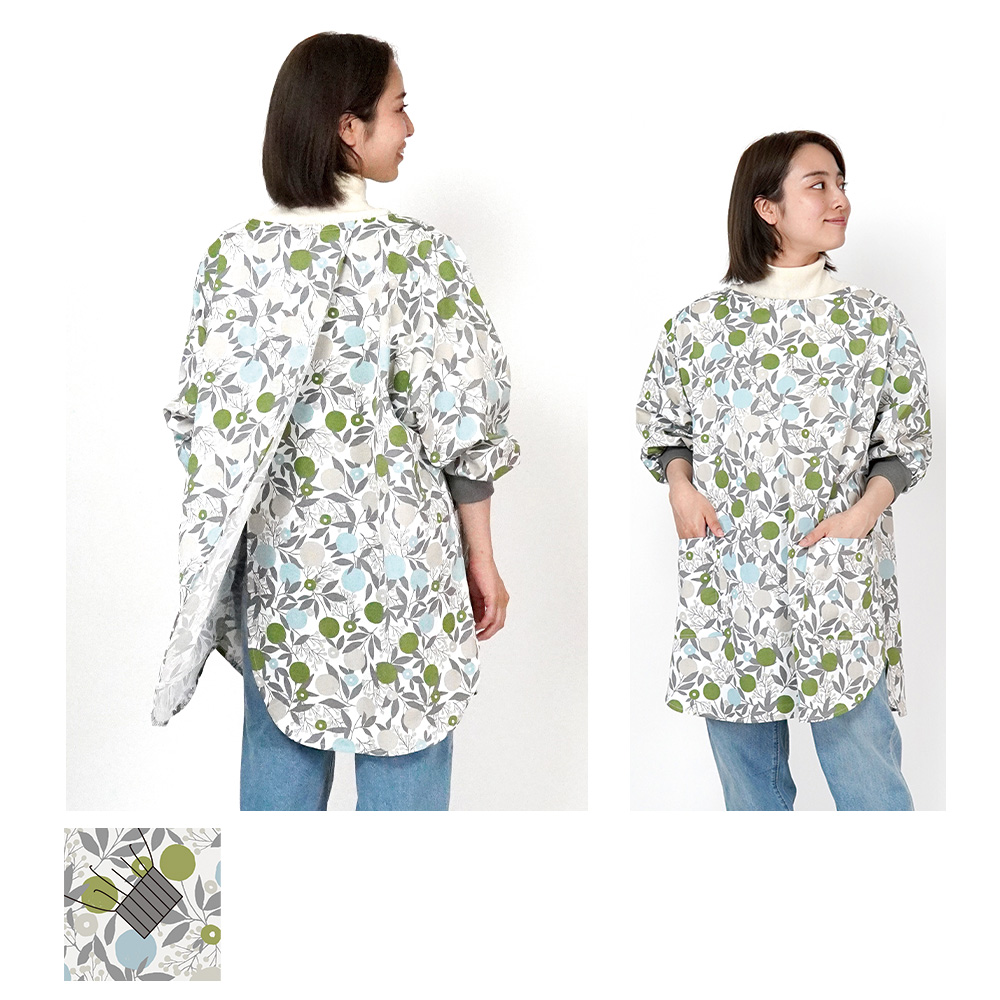 フルクト 花びらリブ袖かっぽうぎ