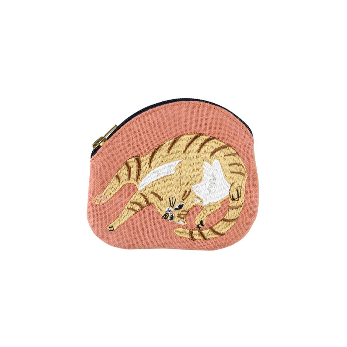 トラネコ 刺繍ポーチ