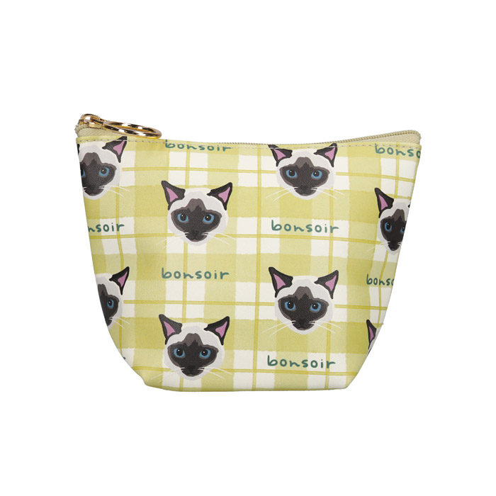 サイアミチェック マチ付ポーチ