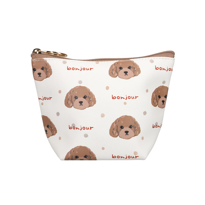 プードルドット マチ付ポーチ