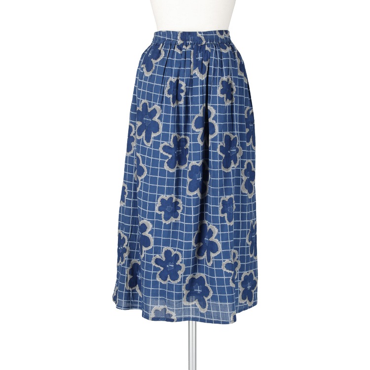 グリッドフラワー　スカート