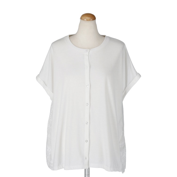 タックレース　前開きプルオーバー