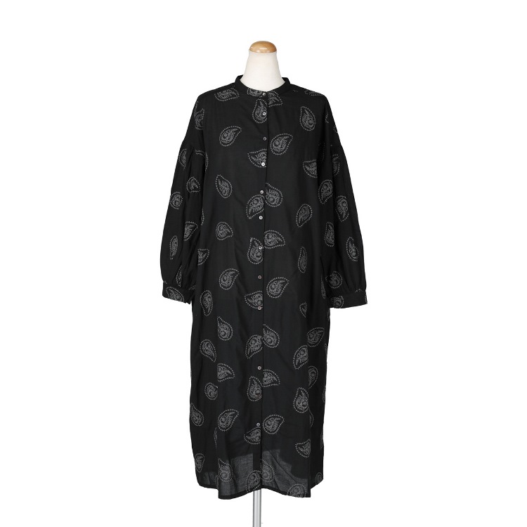 フラワーペイズリー　前開きワンピース