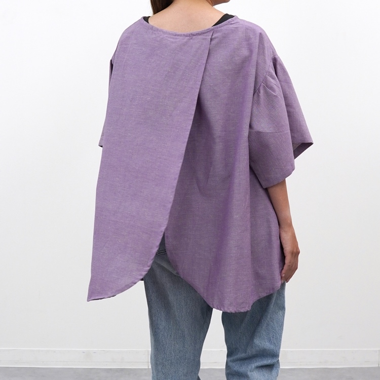 シャンブレーファブ　半袖カッポウギ