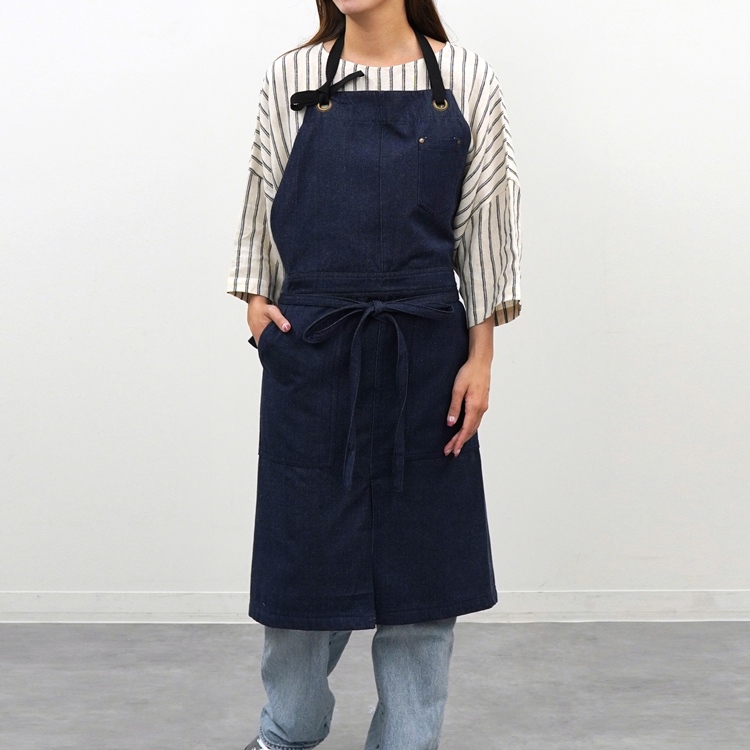 デニムスタンド　ロングエプロン