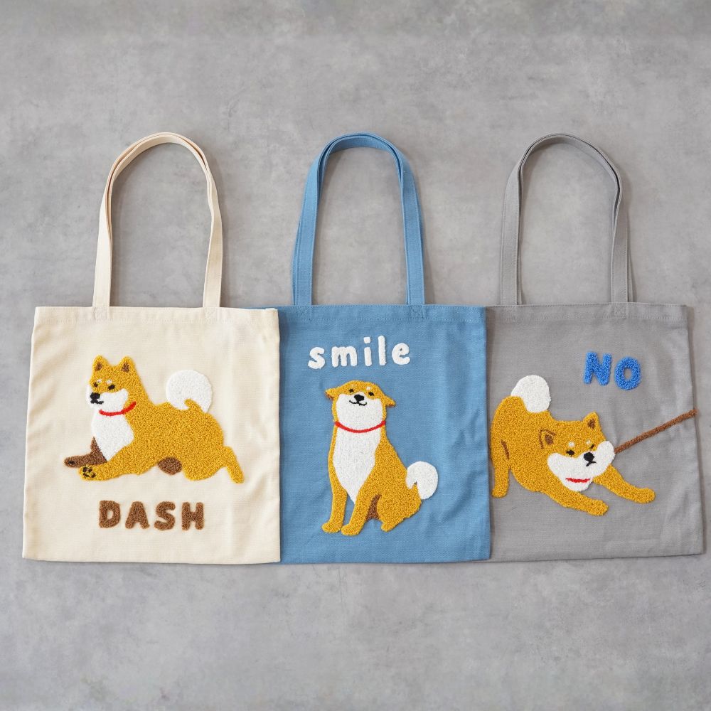 しばたさん サガラ刺繍マチなしトートバッグ