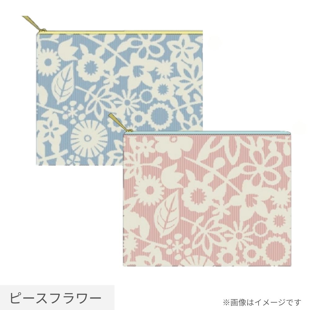 ピースフラワー　フラットポーチＳ(2枚入り)