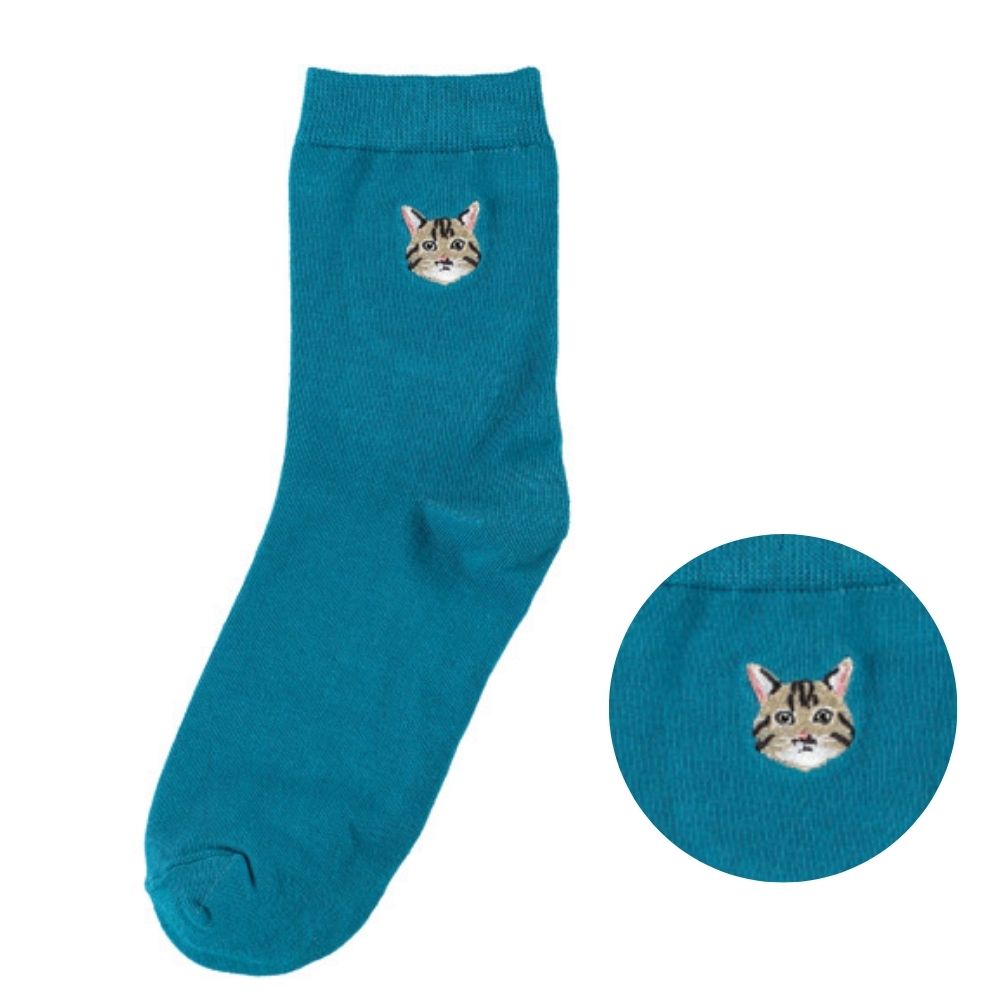 ティーグルキャット 刺繍ソックス