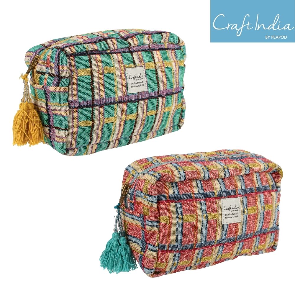 ミーナチェック マチ付ポーチ