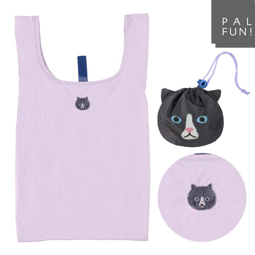 シロクロニャン 巾着付エコバッグＳ