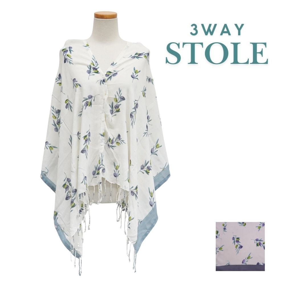 ナチュラルオリーブ　３WAYストール