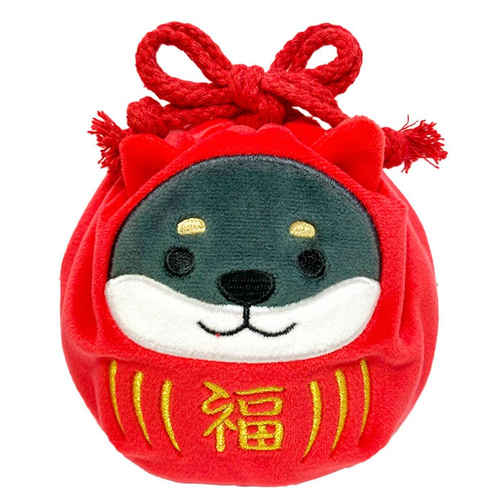 くろやなぎだるま　丸型巾着