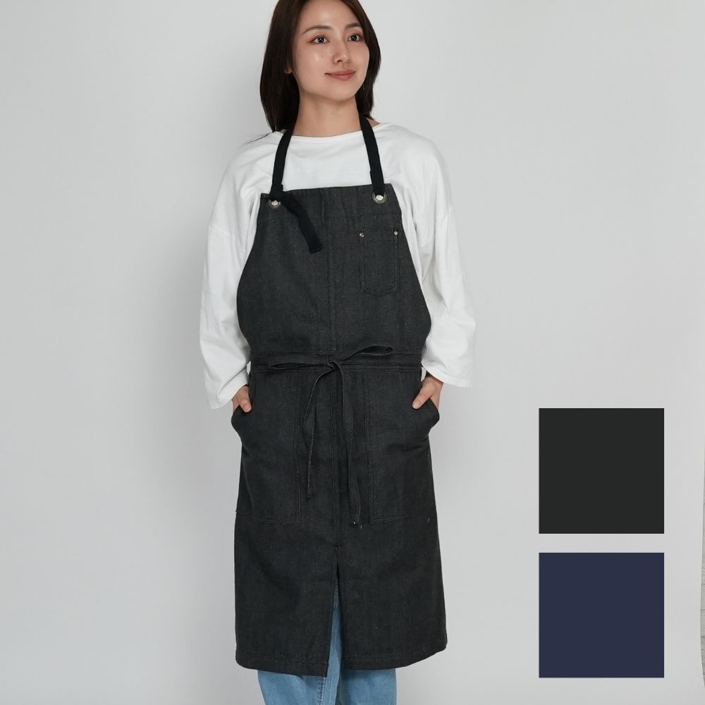 デニムスタンド　ロングエプロン