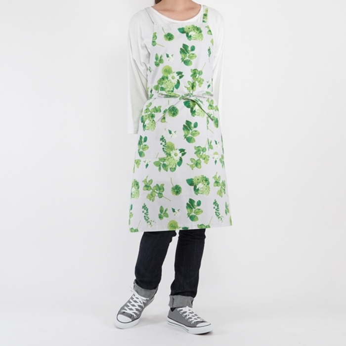 グリーンフラワー　ショートエプロン