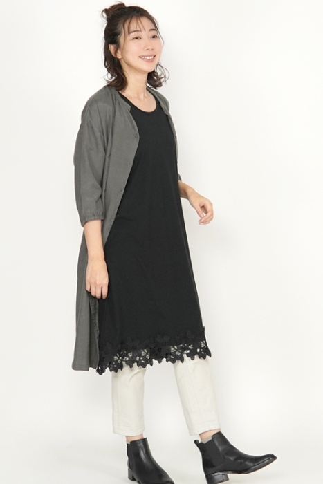 スソレース　ノースリーブワンピース